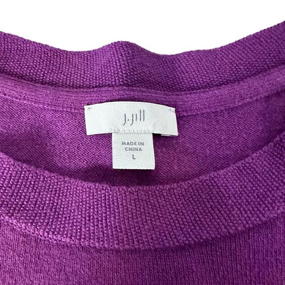J. Jill Large Purple  Long Sleeve Crew Neck Sweater - Picture 3 of 7